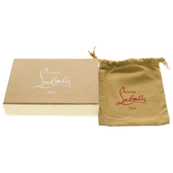 Christian Louboutin PAROS SPIKES Bi fold Wallet Gray Red - Picture 6 of 6